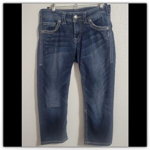 Silver Suki Surplus Capri jean shorts size 26